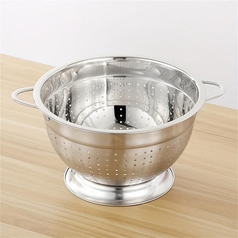 Stainless Steel Drain Basket Double Handle Colander