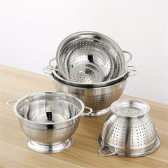 Stainless Steel Drain Basket Double Handle Colander