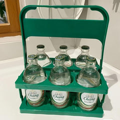 Vintage Style Beer Basket For 6 Bottles Foldable Wine Rack Beer Holder