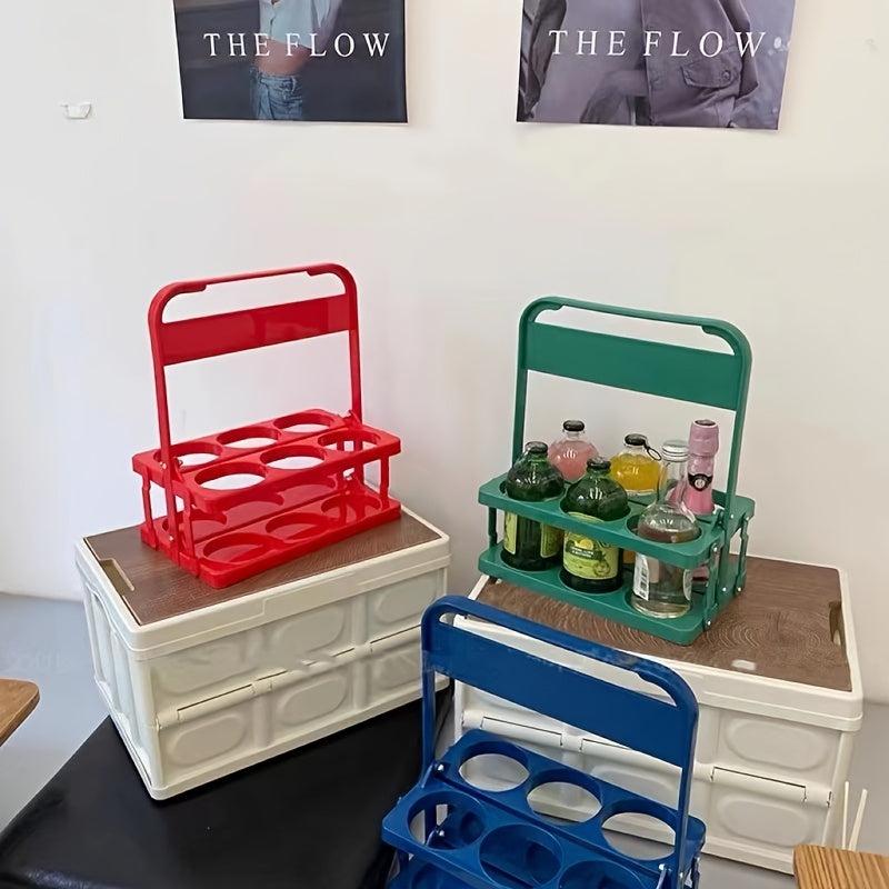 Vintage Style Beer Basket For 6 Bottles Foldable Wine Rack Beer Holder