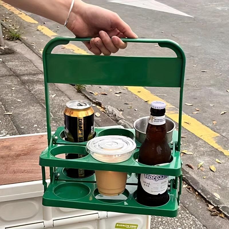 Vintage Style Beer Basket For 6 Bottles Foldable Wine Rack Beer Holder