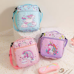 Student Portable Lunch Bag Single Shoulder Diagonal Cross Bag