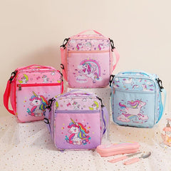 Student Portable Lunch Bag Single Shoulder Diagonal Cross Bag
