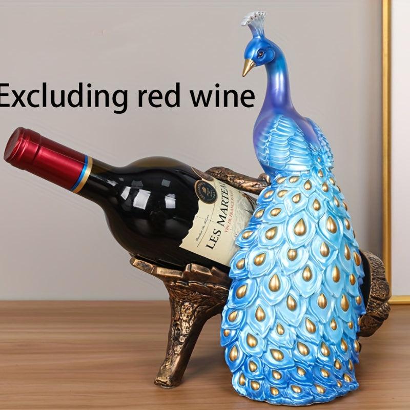 Peacock Wine Rack Ornament for Home Decor