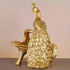 Peacock Wine Rack Ornament for Home Decor