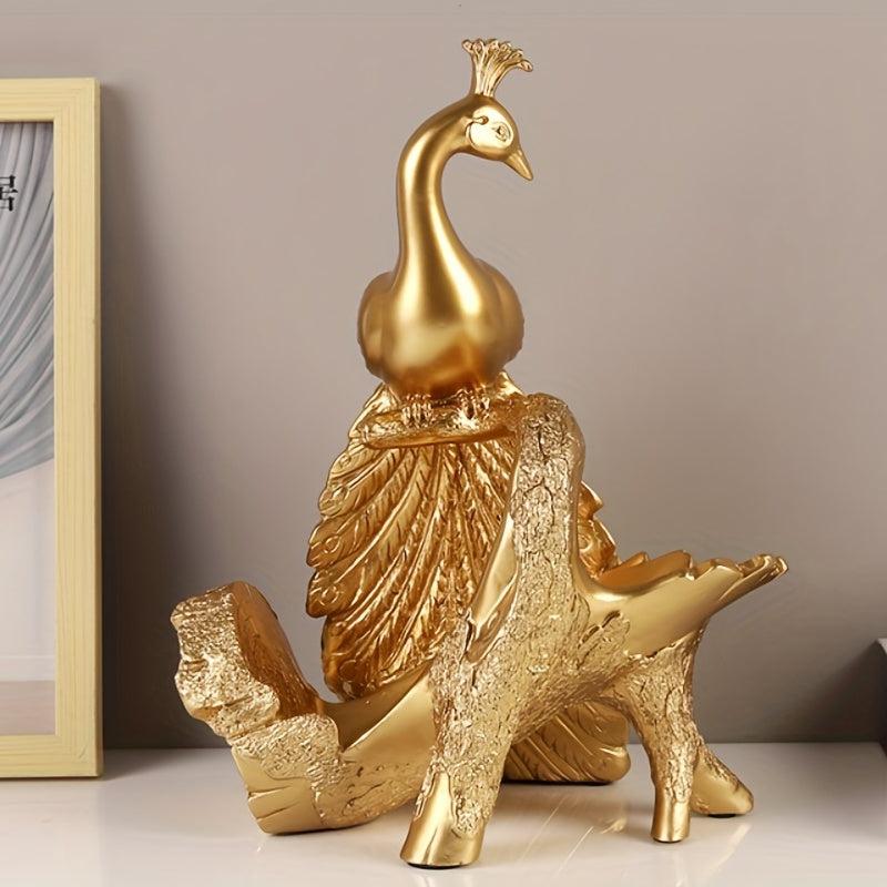Peacock Wine Rack Ornament for Home Decor