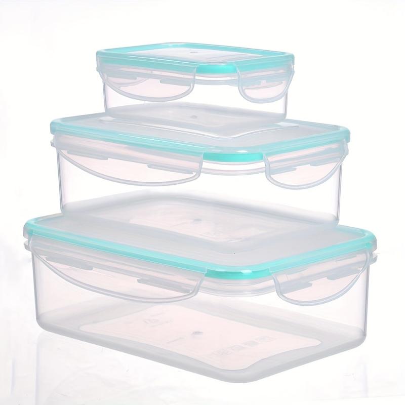 3pcs High Rectangle Airtight Lunch Boxes with Lids Leakproof Crisper
