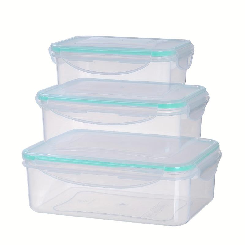 3pcs High Rectangle Airtight Lunch Boxes with Lids Leakproof Crisper