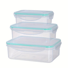 3pcs High Rectangle Airtight Lunch Boxes with Lids Leakproof Crisper
