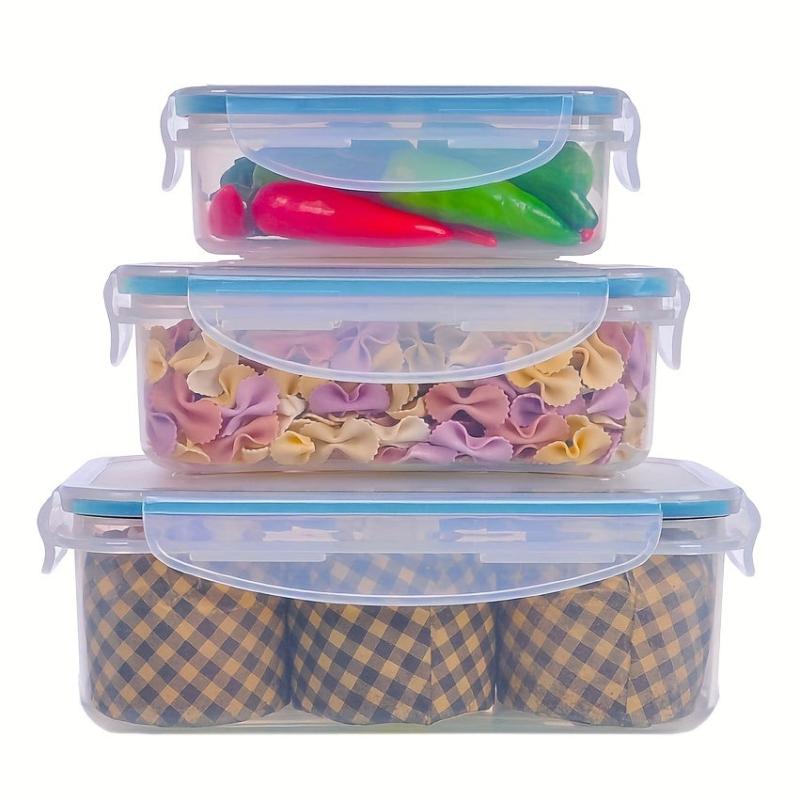 3pcs High Rectangle Airtight Lunch Boxes with Lids Leakproof Crisper