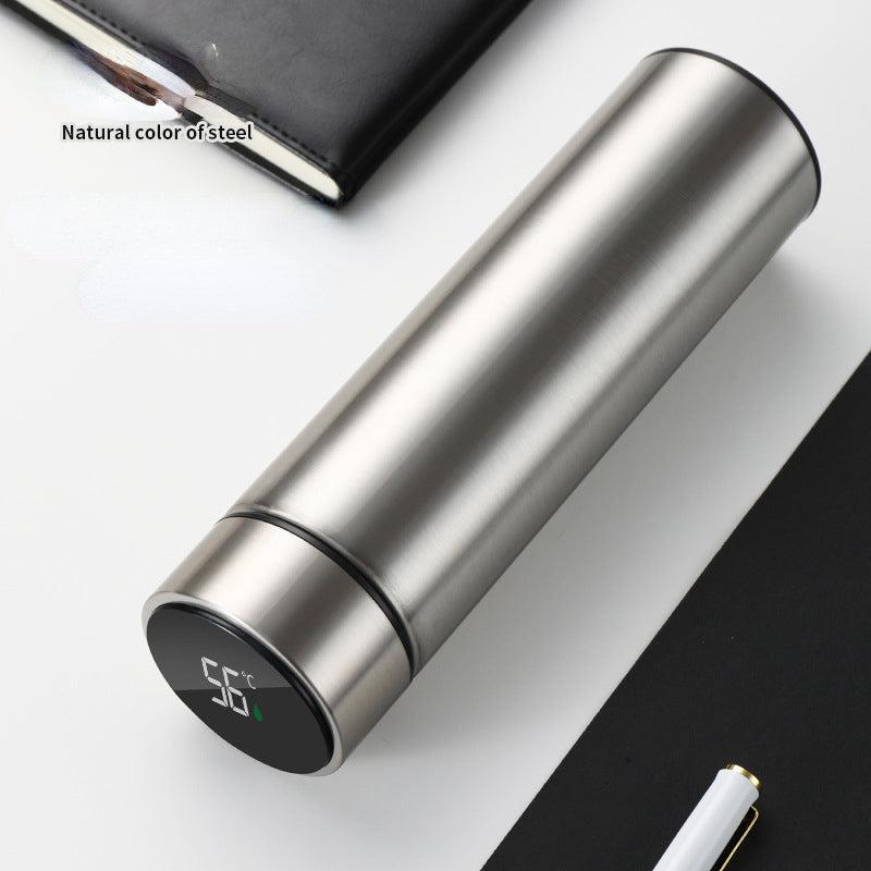 500ml Stainless Steel Vacuum Flask with Temp Display - Leakproof Insulated