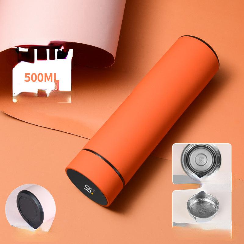 500ml Stainless Steel Vacuum Flask with Temp Display - Leakproof Insulated