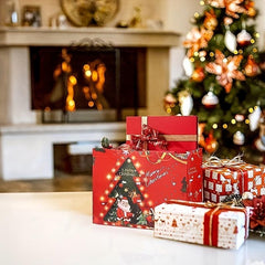 8pcs Christmas Gift Bags Tote Bags With Handles Reusable Reinforced Handle