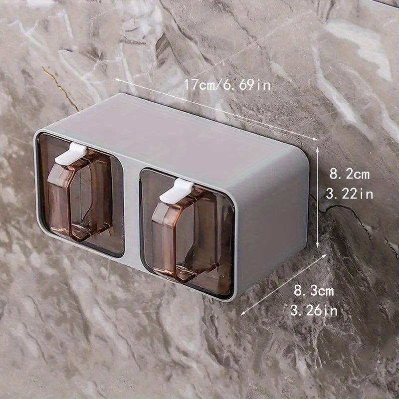 Wall-Mounted Condiment Jar Set with Spoon - Kitchen Organizer