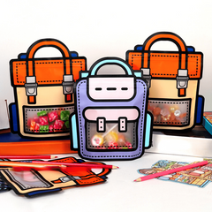 10pcs School Bags Shaped Zipper Bags for Snack Packaging