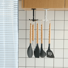 Universal Rotating Hook 6-Claw Rack Organizer Self Adhesive Towel Rack