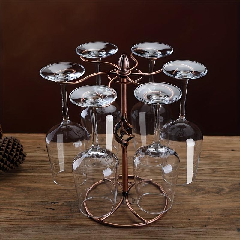 Retro Metal Wine Glass Holder Freestanding Cup Rack Air Drying System