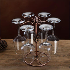 Retro Metal Wine Glass Holder Freestanding Cup Rack Air Drying System