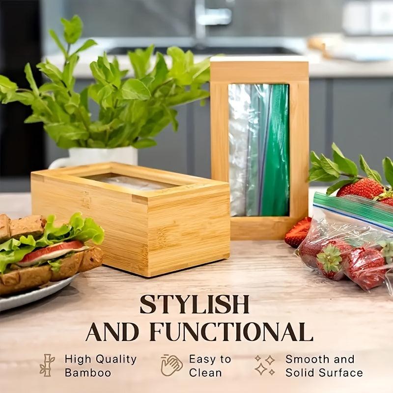 Bamboo Zipper Bag Storage Box - Food Storage Container