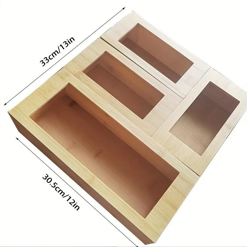 Bamboo Zipper Bag Storage Box - Food Storage Container