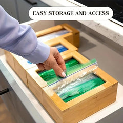 Bamboo Zipper Bag Storage Box - Food Storage Container