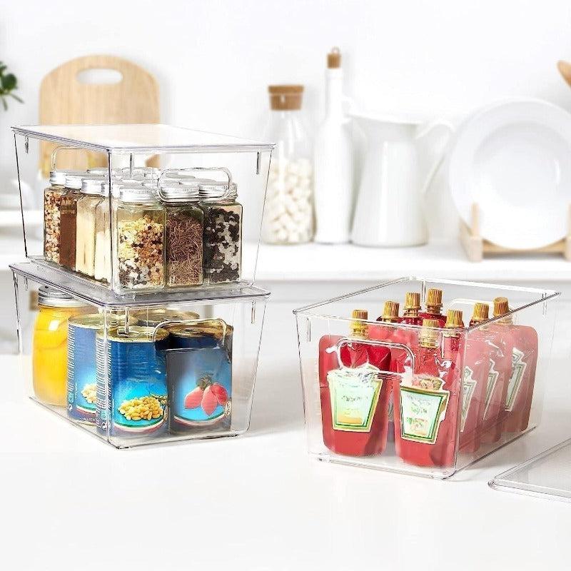 Stackable Storage Bin for Pantry Kitchen Refrigerator Cabinet Bathroom