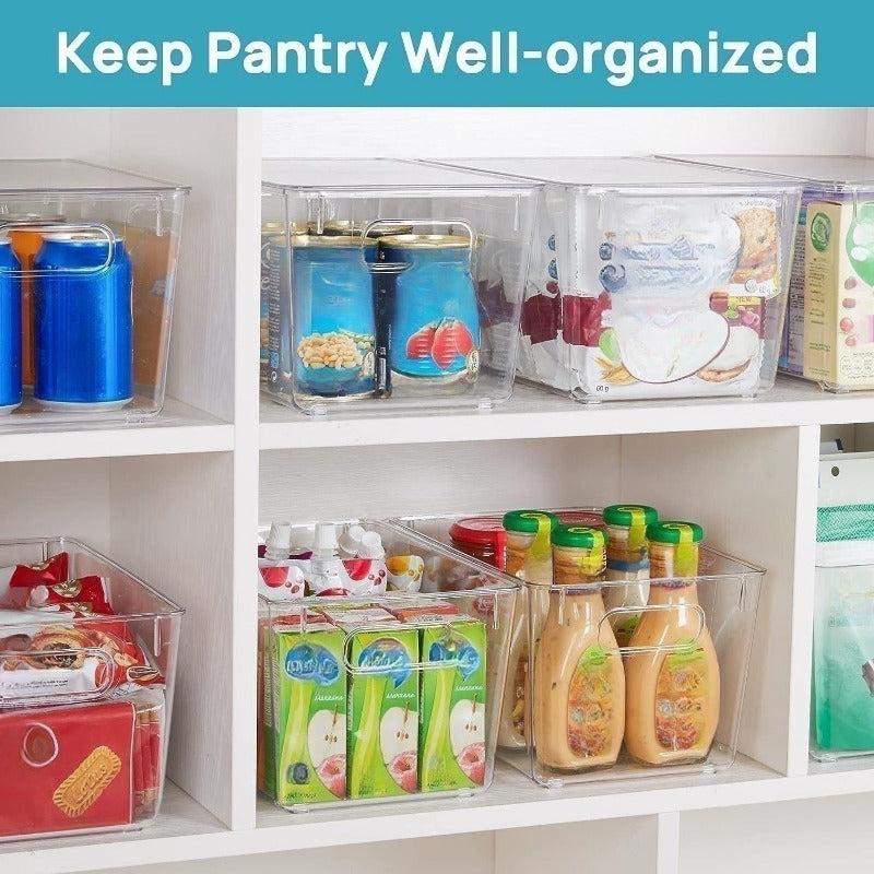 Stackable Storage Bin for Pantry Kitchen Refrigerator Cabinet Bathroom