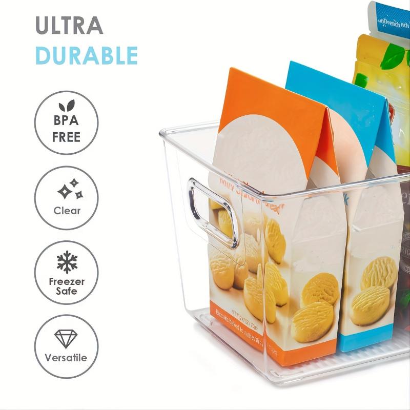 6pcs Portable Storage Bins With Handle Cosmetics Finishing Basket