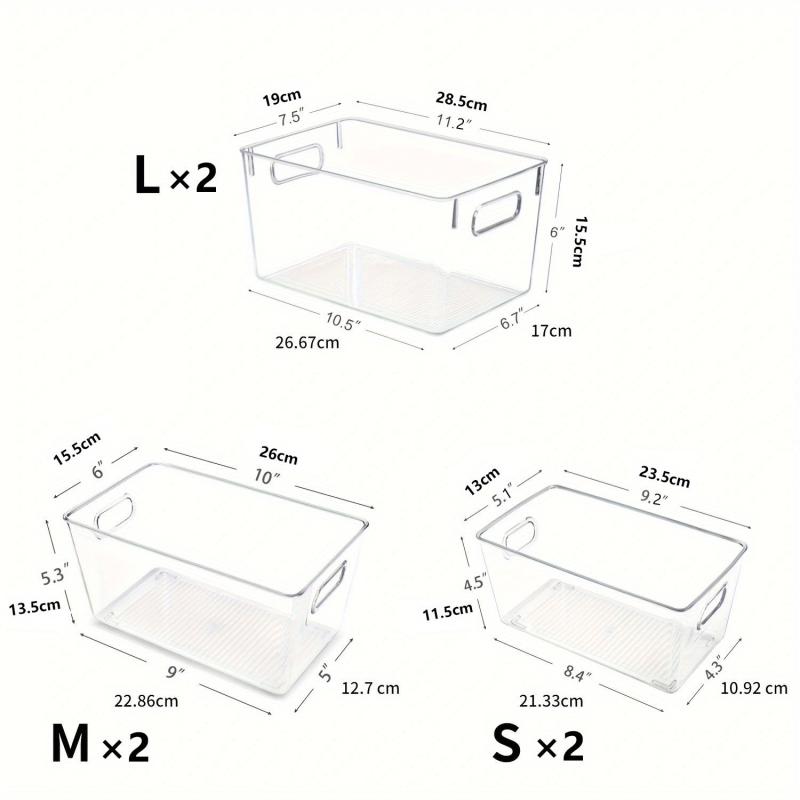 6pcs Portable Storage Bins With Handle Cosmetics Finishing Basket