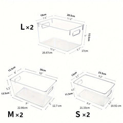6pcs Portable Storage Bins With Handle Cosmetics Finishing Basket