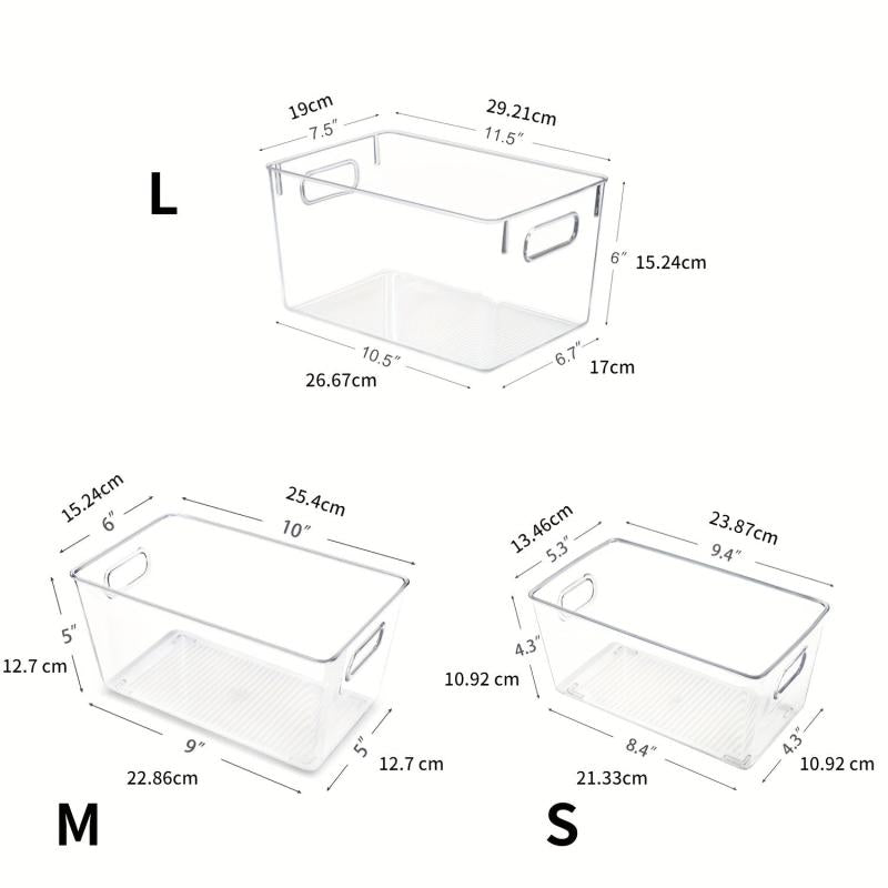 6pcs Portable Storage Bins With Handle Cosmetics Finishing Basket