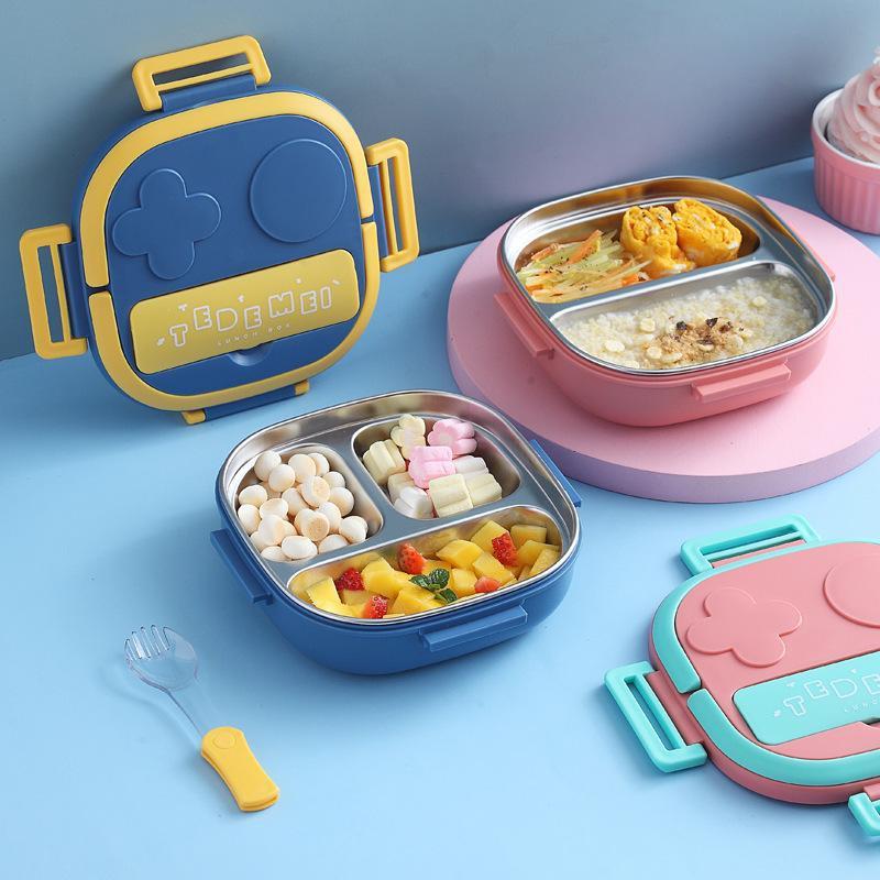 Stainless Steel Lunch Box Container with Compartments for Teenagers & Workers