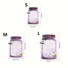 5Pcs Jar Shaped Seal Bags Reusable Snacks Zipper Bag Kitchen Organizer