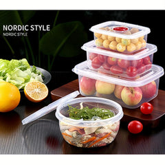 3pcs Plastic Crisper Boxes for Fruit Vegetable Meat Storage