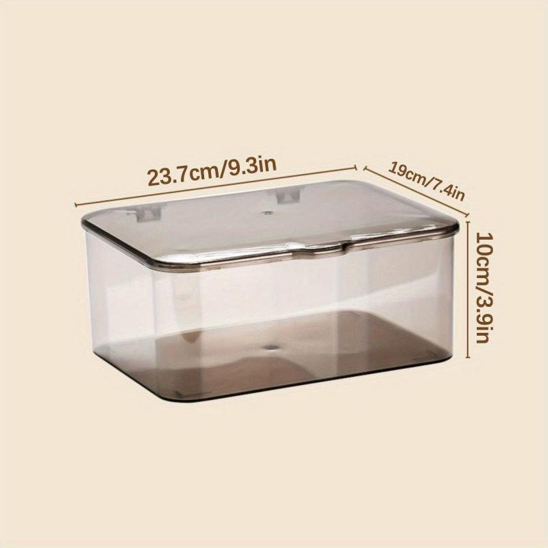 Large Acrylic Tea Set Storage Box with Lid and Drain Board