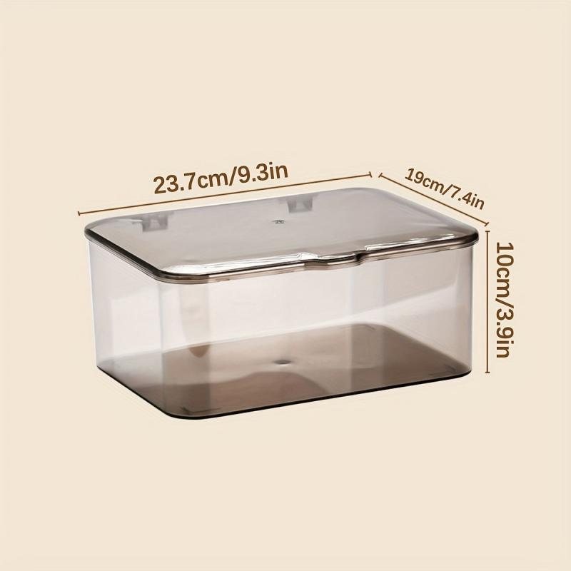 Large Acrylic Tea Set Storage Box with Lid and Drain Board