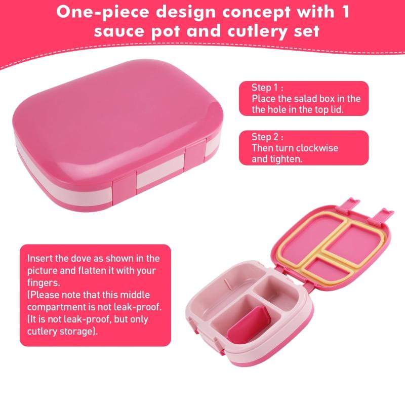 1pc Four Grids Bento Box For Teenagers and Workers