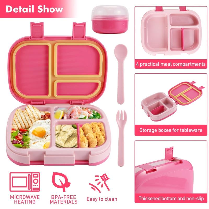 1pc Four Grids Bento Box For Teenagers and Workers