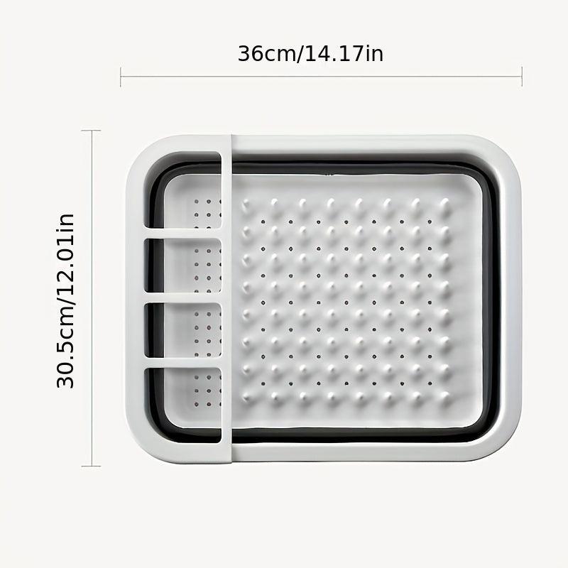 Telescopic Draining Dish Rack Large Capacity Tableware Storage Box