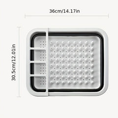 Telescopic Draining Dish Rack Large Capacity Tableware Storage Box