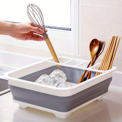 Telescopic Draining Dish Rack Large Capacity Tableware Storage Box