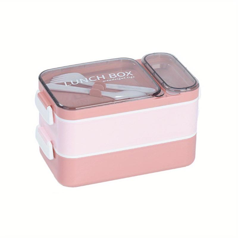 Leakproof Bento Box with Spoon and Fork High Capacity Lunch Box