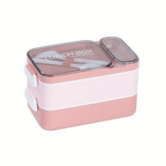 Leakproof Bento Box with Spoon and Fork High Capacity Lunch Box