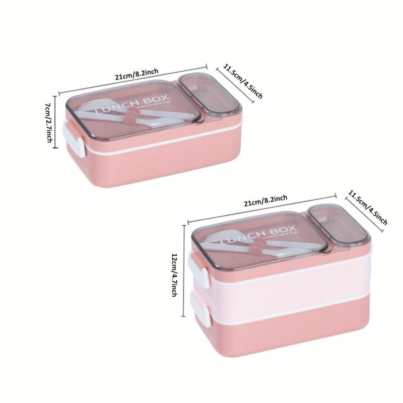 Leakproof Bento Box with Spoon and Fork High Capacity Lunch Box