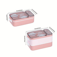 Leakproof Bento Box with Spoon and Fork High Capacity Lunch Box
