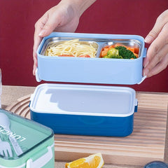 Leakproof Bento Box with Spoon and Fork High Capacity Lunch Box