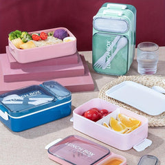 Leakproof Bento Box with Spoon and Fork High Capacity Lunch Box