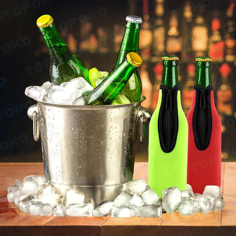 Beer Bottle Insulation Sleeve with Zipper Opening to Keep Beer and Hands Warm