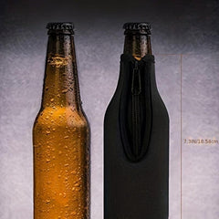 Beer Bottle Insulation Sleeve with Zipper Opening to Keep Beer and Hands Warm