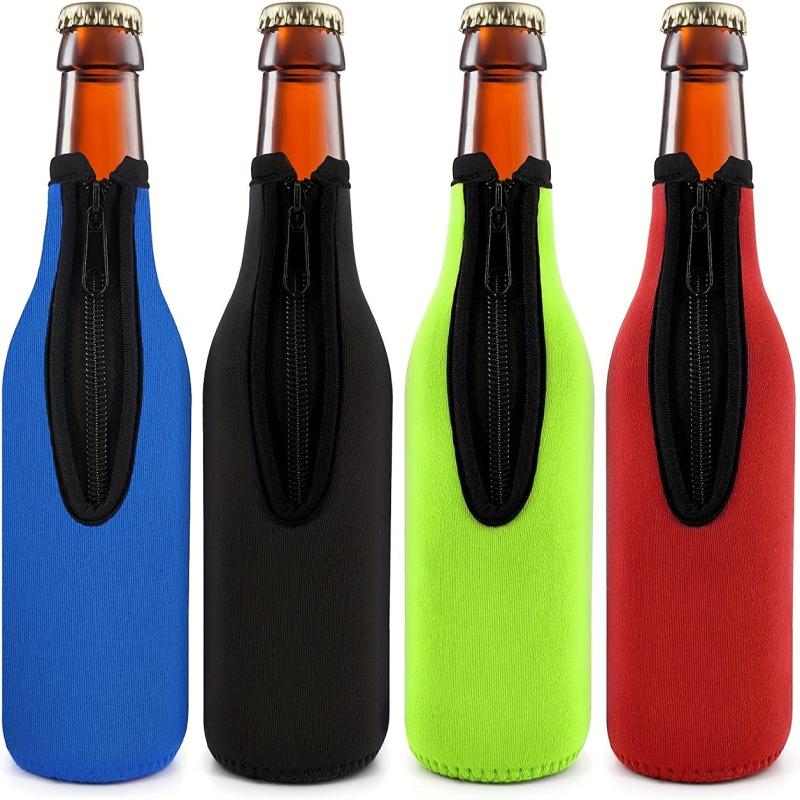 Beer Bottle Insulation Sleeve with Zipper Opening to Keep Beer and Hands Warm